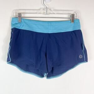 TASC Women's Athletic Running Shorts Navy Blue Teal Trim Size S